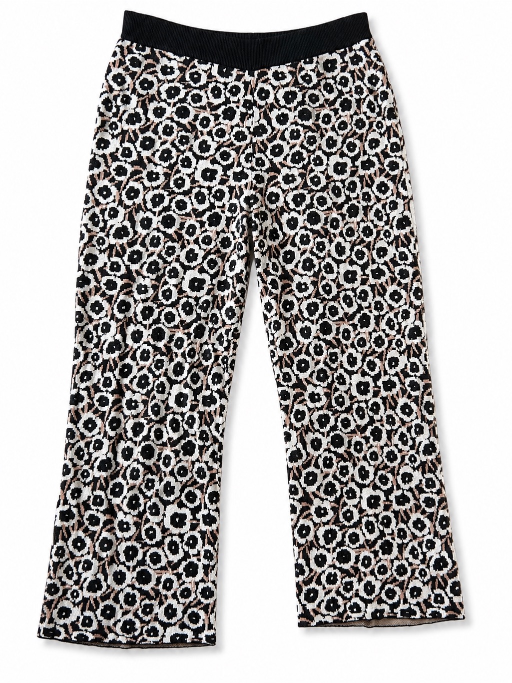 Diane Von Furstenberg Floral Poppy Bottoms - Black, White, Brown